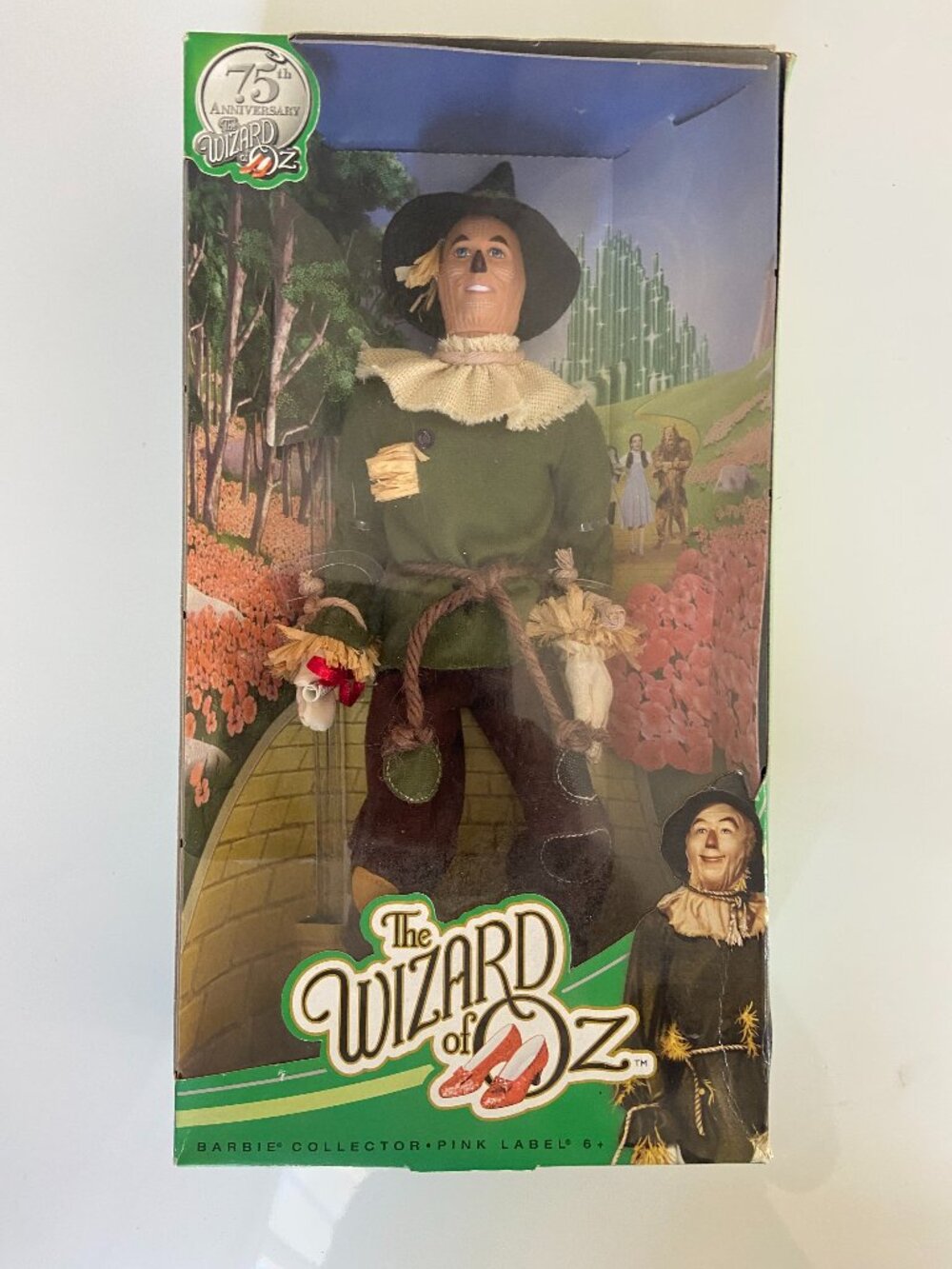 Vintage 75th Anniversary The Wizard of Oz SCARECROW 12" Doll Pink Label New '13